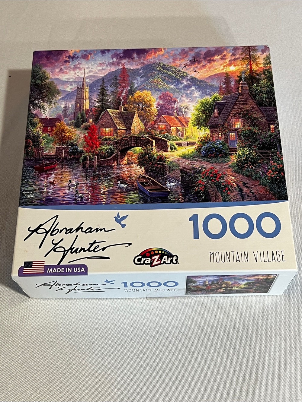 Abraham Hunter Cra-Z-Art 1000pc "Mountain Village" Puzzle - Colorful Scenic Art